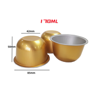 Contenant jetable en aluminium de 170 ml de haute qualité, écologique, en pulpe moulée de qualité alimentaire, moule à pâtisserie, moule à gâteau, avec couvercle en dôme