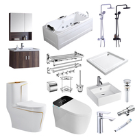 Articles Sanitaires Céramiques pour Salle de Bain : WC et Lavabo Deux Pièces