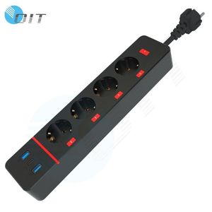 Smart Home USB Tipo C Regleta de alimentación 16A Cobre Abrazadera de <span class=keywords><strong>escritorio</strong></span> Protector contra sobretensiones con UE EE. UU. Reino Unido Enchufes Enchufe inteligente - Product Image 2