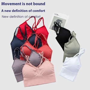 Camisola de espalda cruzada sin costuras <span class=keywords><strong>XL</strong></span> para mujer, <span class=keywords><strong>sujetador</strong></span> <span class=keywords><strong>deportivo</strong></span> para Yoga, almohadillas extraíbles para el pecho, Top de Fitness transpirable para adultos y gimnasio - Product Image 4