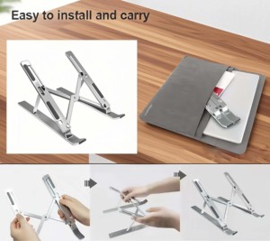 Support vertical pour ordinateur portable en métal réglable sur 7 niveaux, support maximum pour ordinateur portable de 15,6 pouces, nouveau support de bureau pour ordinateur portable - Product Image 4