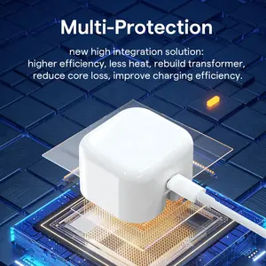 9V 2.22A Foldable UK 3Pins Plug PD 20W Travel Charger USB-C Charger Adapter Fast Charging Cube Wall Charger For Phone 15 14 13