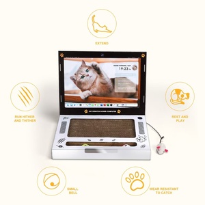 Juego de lujo Cat Butler Modelado por computadora Internet creativo Rascador rojo Resistente al desgaste Laptop Cat Scratcher - Product Image 3