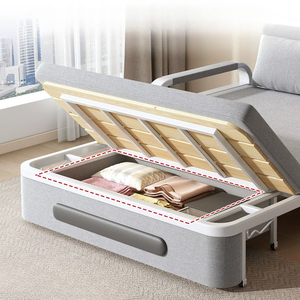 Sofá <span class=keywords><strong>Cama</strong></span> de 2 Plazas con Estructura Metálica, Convertible, con Bolsillos Laterales de Almacenamiento, Sofá <span class=keywords><strong>Cama</strong></span> Extensible para Invitados, Ideal para Espacios Pequeños - Product Image 5