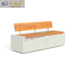 ม้านั่งคอนกรีต GRC รุ่น New Magic Stone พร้อมที่นั่งไม้ สำหรับสวนสาธารณะกลางแจ้ง Xms-Pj - Product Image 4