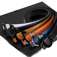 Ceinture unisexe de créateur en cuir PU de qualité avec boucle en alliage noir à lettre C unique, idéale pour les hommes et les tenues décontractées – Vente en gros
