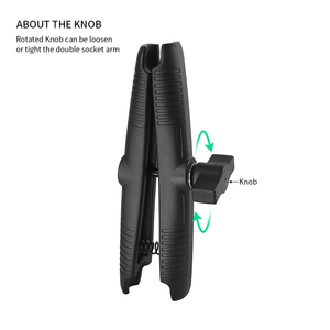 VINmounts Lockable 17cm Dual Socket Arm Aluminum Alloy <b>Stand</b> Compatible 1 Inch Ball RAM System <b>for</b> Mobile Phone/<b>Tablet</b>/Monitor - Product Image 3