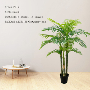Palma Areca Artificiale in Plastica Verde 150cm con Vaso <span class=keywords><strong>Bonsai</strong></span> per Decorazione Interna ed Esterna Ecologica - Product Image 2
