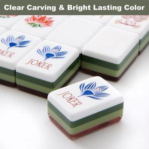 Хит продаж: Набор для американского маджонга из 4-слойного акрила с текстурой дерева, 160 плиток, для встреч и мероприятий - Product Image 3