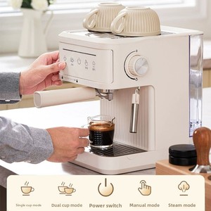 Machine à café <span class=keywords><strong>italienne</strong></span> pour la maison, 20 bars de pression, 2 <span class=keywords><strong>tasses</strong></span>, machine à expresso semi-automatique intelligente pour le bureau - Product Image 2