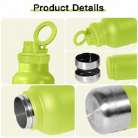 Gobelet isotherme antidérapant et étanche en acier inoxydable à double paroi de 32 oz, réutilisable, de qualité alimentaire, pour animaux de compagnie, avec couvercle, pour les voyages en extérieur avec chien
