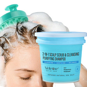 Lozione Esfoliante Vegana OEM per il Cuoio Capelluto, Trattamento Anti-Forfora con Sale Marino, Pulizia Profonda e Purificante, Massaggio per la Cura dei Capelli 2-in-1 - Product Image 2