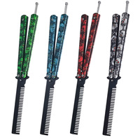 Couteau d'entraînement Butterfly Comb pour débutants, outil de maniement des doigts, modèle Ghost-head, non-coupant, en acier inoxydable, portable