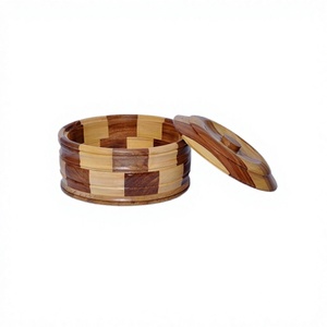 กล่องใส่โรตีไม้ดีไซน์สวยงาม คุณภาพพรีเมียม รูปทรงกลม สำหรับเก็บโรตี - Product Image 1