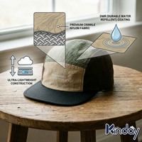Fabricante Profesional de Gorras de 5 Paneles Personalizadas con Logotipo, de Nailon Arrugado, Multicolor, Estilo Patchwork, para Senderismo y Actividades al Aire Libre
