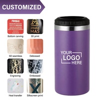 Refroidisseur de canette de sublimation en acier inoxydable 16oz 4 en 1 à double couverture avec 2 couvercles tasses à café vierges BORGE