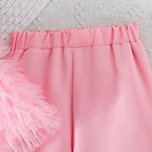 Conjunto de Ropa de Verano para Niñas de 7 Años, Color Rojo Rosa, <span class=keywords><strong>Gasa</strong></span> de Algodón, Transpirable, Manga Corta, Pantalones Anchos - Product Image 6