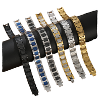 Bracelets en acier inoxydable 316L plaqué argent au design minimaliste et luxueux, bijoux classiques, cadeau d'anniversaire personnalisé pour homme