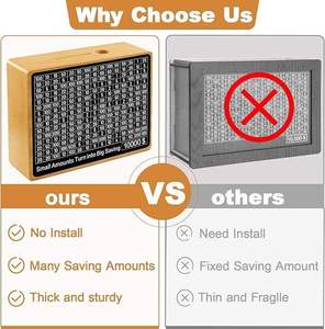 Tái Sử Dụng Bằng Gỗ 10000 Tiết Kiệm Thách Thức Hộp An Toàn Ngân Hàng Với 8 Mục Tiêu Và Khô Xóa Bút Cho Người Lớn/Trẻ Em Đồng Xu Con Heo Đất Ngân Hàng - Product Image 3