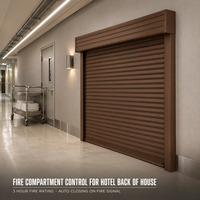 Porte à enroulement coupe-feu en acier, résistance au feu trois heures, couleur personnalisée, pour usine, salle d'exposition, hôtel, centre commercial, vente en gros