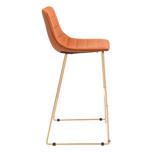 Set di due sgabelli da Bar in velluto arancione e oro da 30 \ "con acciaio per barre alte - Product Image 6