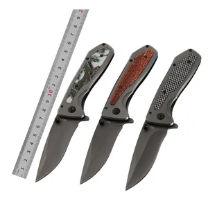 New Trends 3 Styles Gray Titanium Folding Steel Outdoor Camping Hiking Self Defense Knife Survival