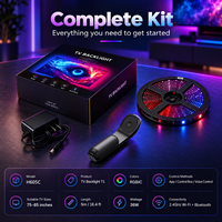 Caméra HD, rétroéclairage LED pour téléviseur, bande lumineuse RGB de 16,6 pieds, synchronisation de l'écran, contrôle de la musique pour téléviseurs de 75 à 85 pouces, application Alexa Google, télécommande