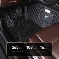 Tapis de sol de voiture anti-poussière à couverture intégrale pour BMW, double couche en cuir Nappa, tapis étoilé