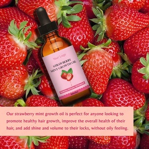 Aceite para el Crecimiento del Cabello de Fresa y Menta, Aceite Esencial Natural para Cabello Fino, Seco y Dañado, Calmante para el Cuero Cabelludo, Cuidado Hidratante - Product Image 1