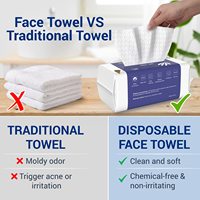 Vente en gros 100pc Serviette de visage jetable motif perlé Biodégradable Grand visage sec Épais Doux propre Serviettes de visage