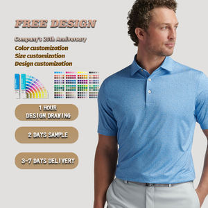 เสื้อโปโลกอล์ฟสีทึบสำหรับผู้ชายเสื้อกีฬาเบาแนววินเทจทรงหลวมพิมพ์ลายไม่หดโลโก้ - Product Image 3