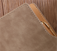 Carnet à couverture en cuir/PVC A5 avec logo personnalisé, 100 feuilles à feuilles mobiles et porte-stylo - Agenda scolaire pour cadeau