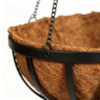 Panier suspendu élégant style ferme classique en fibre de coco pour jardin, patio, entrée de maison, cour, décoration, ornement de présentation, ODM, OEM
