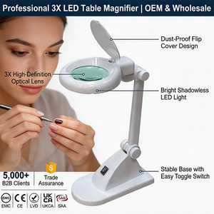 Professional <b>Table</b> Magnifying Lamp with Toggle Switch for Close Work Jewelry Making and Facial Beauty Inspection - Product Image 1