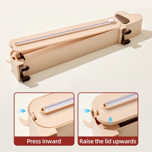 Professional Cartoon Plastic Adhesive Film Cutter Magnetic Refrigerator Foil Divider <b>Sliding</b> Knife for Kitchen Cutting Box - Product Image 4