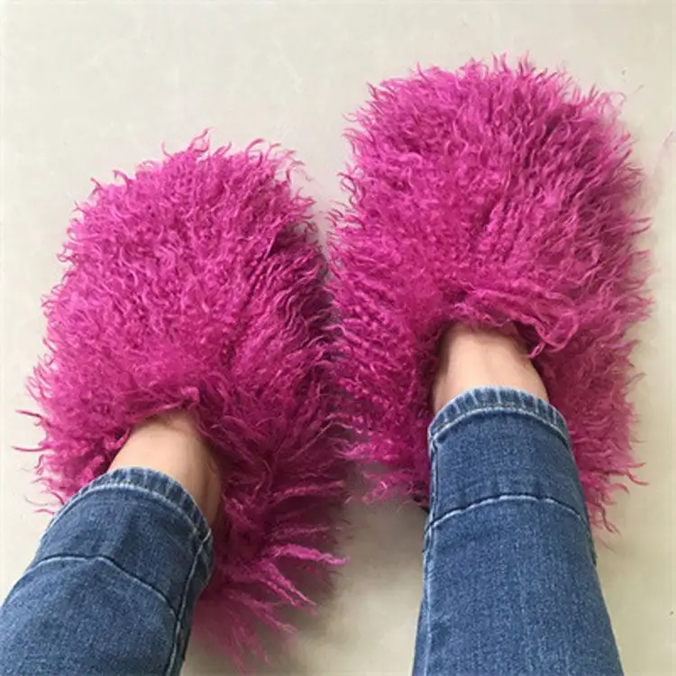 Popular And New Style Mink Fur Slippers Slides For Women And Kids