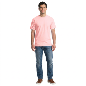 T-shirts pour hommes de qualité supérieure 100% coton, col en V, design tendance, coupe ajustée, t-shirts unis, hauts pour hommes, t-shirt à manches courtes pour hommes - Product Image 1