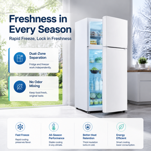 <span class=keywords><strong>Frigorifero</strong></span> a <span class=keywords><strong>Doppia</strong></span> Porta da 98L con Congelatore Superiore, Mini Frigo Portatile, Elettrodomestico Intelligente per la Casa - Product Image 6