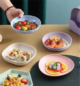 Reusable Eco-friendly <strong>PP</strong> Square Food <strong>Serving</strong> <strong>Tray</strong> Wheat Straw Dishes &amp; Plates for Home Restaurant 100pcs MOQ - Product Image 5