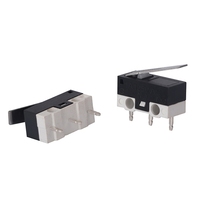 ABILKEEN 1A 125VAC Mini micro-interrupteur avec levier métallique plat, bornes PCB 3 broches, noir et blanc, SPDT 1NO1NC, interrupteur de fin de course