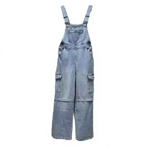 Mono vaquero casual de primavera para mujer, sexy, talla grande, de una pieza, ropa de trabajo, alta elasticidad, con bolsillos cargo, estilo vintage - Product Image 4