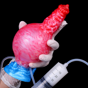 XL Wolf Pene Consolador inflable de silicona artificial para mujeres Imitar eyaculación Consolador de fantasía con bomba - Product Image 5