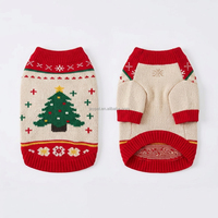 Gilets à col ras du cou pour animaux de compagnie motif sapin de Noël, tricotés à manches courtes pour chien, chauds pour l'automne et l'hiver, anti-griffures, style ferme moderne, Jaypet, petite taille
