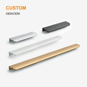 Op Maat Gemaakte Zwarte Aluminium Trekgrepen Lange Profiel Lade Handgrepen Kast Trekken Voor Laden - Product Image 1