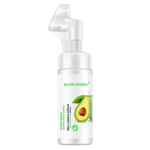 Skin Care Collagen Avocado Cleaning Pores Foam Watermelon Tea Tree Peach Facial Clean Whitening Mousse Facial Cleanser