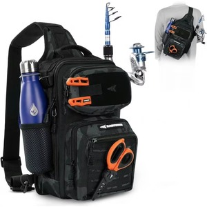Échantillon gratuit : Sac à outils de pêche, tissu 1000D avec dos en PVC, résistant à l'eau, plusieurs poches de rangement - Product Image 2