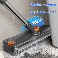 Brosse de nettoyage en plastique pour fentes avec raclette pour sols de salle de bain et maison
