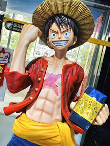 Figure d'anime de haute qualité 2,1 m, statue en résine, personnage grandeur nature 1:1, figurine d'action Luffy pour la décoration de grande fête, magasin d'anime - Product Image 4