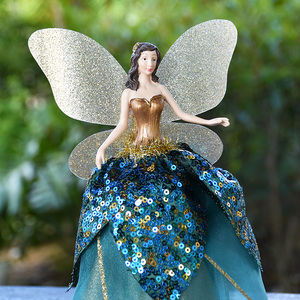 Adornos Navideños de Resina Estilo Europeo de 30 cm para la Copa del Árbol, Decoración de Hadas y Flores, Estrella, Regalo, Juguete - Product Image 3