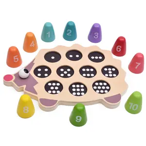 몬테소리 두뇌 훈련 아이들 수학 장난감 나무 고슴도치 메모리 체스 장난감 학습